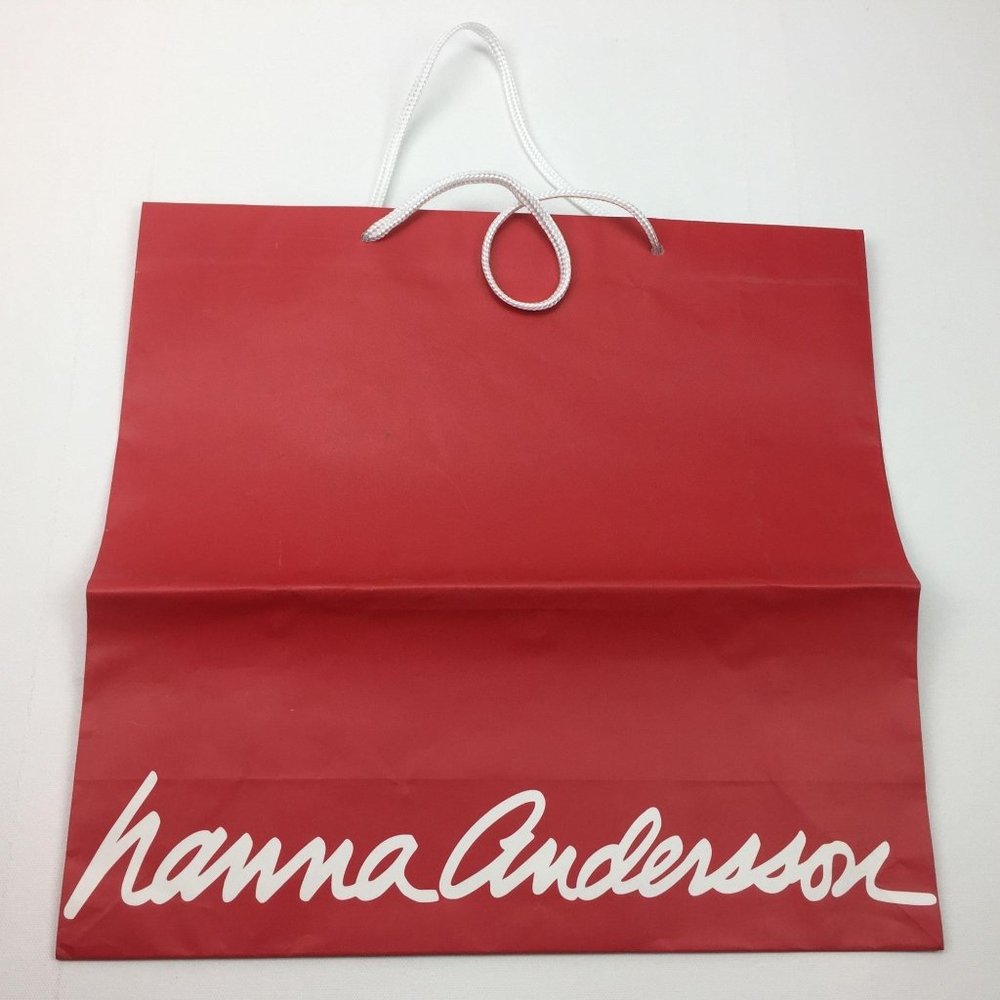 Hanna Anderson Red Gift Bag Reusable Recycle Shopping Tote